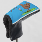 Rustikaler, weißer Cartoon Golf Headcover (3/4 Vorderseite)