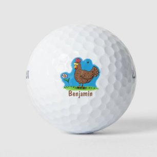 Rustikaler, weißer Cartoon Golfball
