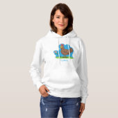 Rustikaler, weißer Cartoon Hoodie (Vorne ganz)
