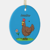 Rustikaler, weißer Cartoon Keramik Ornament (Rechts)