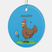 Rustikaler, weißer Cartoon Keramik Ornament (Links)