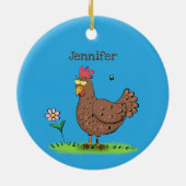 Rustikaler, weißer Cartoon Keramik Ornament (Hinten)