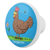 Rustikaler, weißer Cartoon Keramikknauf (Rechts)