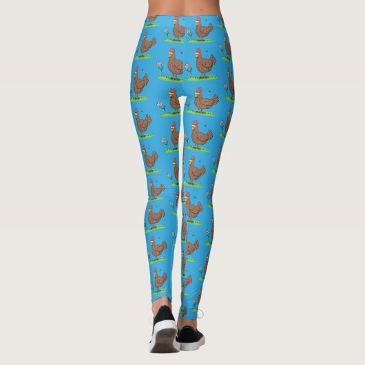Rustikaler, weißer Cartoon Leggings (Rückseite)