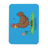 Rustikaler, weißer Cartoon Magnet (Vertikal)