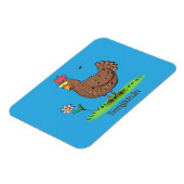 Rustikaler, weißer Cartoon Magnet (Linke Seite)