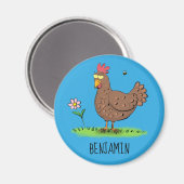 Rustikaler, weißer Cartoon Magnet (Vorderseite/Rückseite)