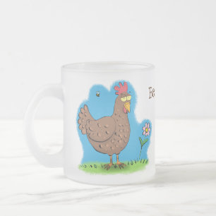 Rustikaler, weißer Cartoon Mattglastasse
