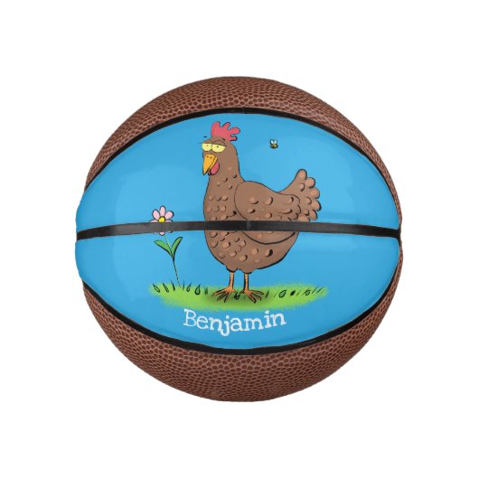 Rustikaler, weißer Cartoon Mini Basketball (Vorderseite)