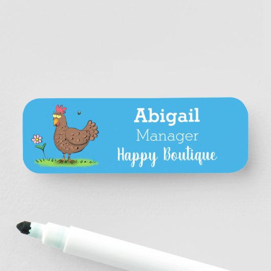 Rustikaler, weißer Cartoon Namensschild (Beispiel)