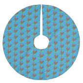 Rustikaler, weißer Cartoon Polyester Weihnachtsbaumdecke (Vorderseite)