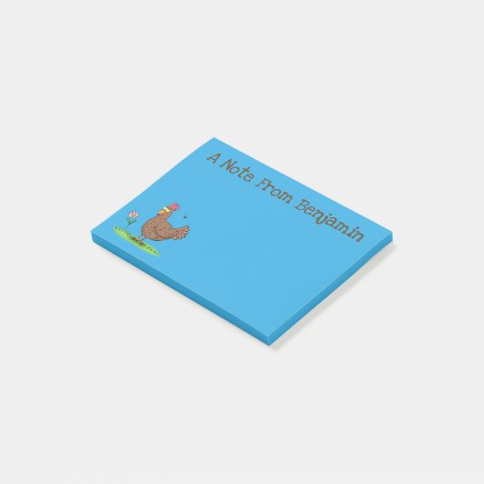 Rustikaler, weißer Cartoon Post-it Klebezettel (angewinkelt)