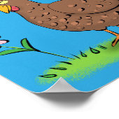 Rustikaler, weißer Cartoon Poster (Ecke)