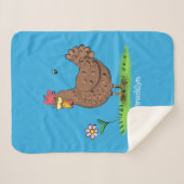 Rustikaler, weißer Cartoon Sherpadecke (Vorderseite (Horizontal))