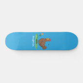 Rustikaler, weißer Cartoon Skateboard (Horizontal)
