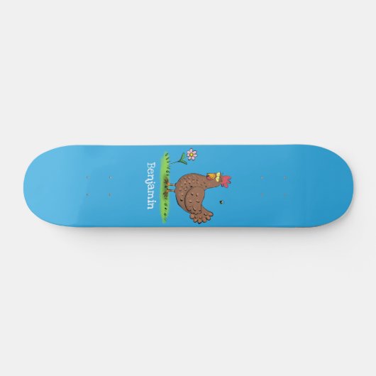 Rustikaler, weißer Cartoon Skateboard (Horizontal)