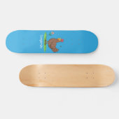 Rustikaler, weißer Cartoon Skateboard (Horizontal)