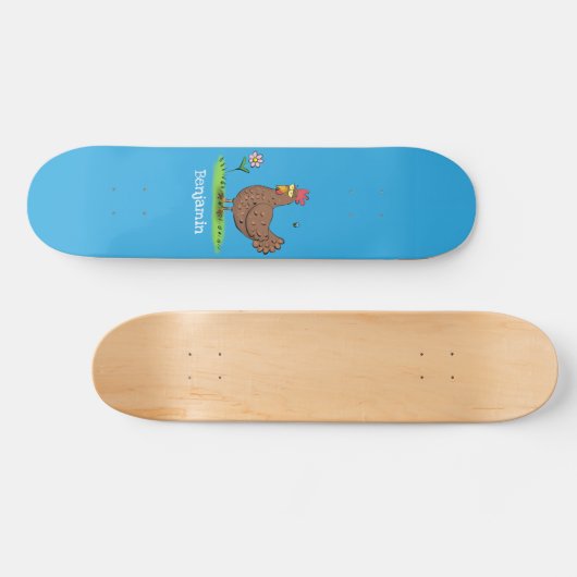 Rustikaler, weißer Cartoon Skateboard (Horizontal)