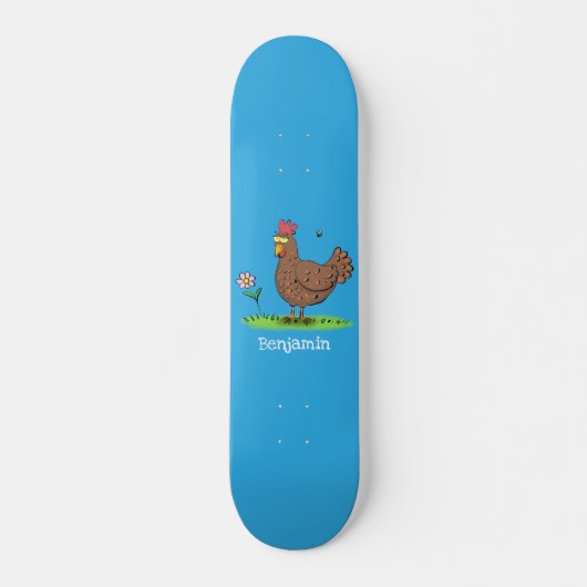 Rustikaler, weißer Cartoon Skateboard (Vorne)