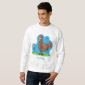 Rustikaler, weißer Cartoon Sweatshirt (Vorne ganz)