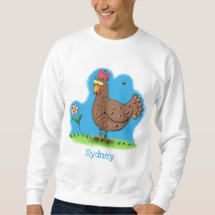 Rustikaler, weißer Cartoon Sweatshirt