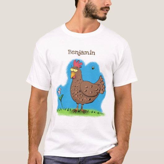Rustikaler, weißer Cartoon T-Shirt (Vorderseite)