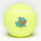 Rustikaler, weißer Cartoon Tennisbälle (Rückseite)