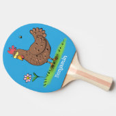 Rustikaler, weißer Cartoon Tischtennis Schläger (Seitenansicht)