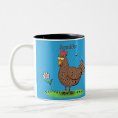 Rustikaler, weißer Cartoon Zweifarbige Tasse (Links)