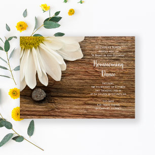Rustikaler weißer Daisy Country Stall Homecoming T Einladung