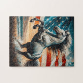 Rustikaler, weißer Hengst aus den USA Puzzle (Horizontal)