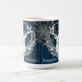 Rustikaler Weißer Rentier | Blau Kaffeetasse (Mittel)