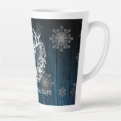 Rustikaler Weißer Rentier | Blau Milchtasse (Rechts)