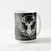 Rustikaler Weißer Rentier | Green Kaffeetasse (VorderseiteRechts)