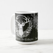 Rustikaler Weißer Rentier | Green Kaffeetasse (Vorderseite Links)