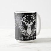 Rustikaler Weißer Rentier Kaffeetasse (VorderseiteRechts)