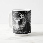 Rustikaler Weißer Rentier Kaffeetasse (Vorderseite Links)