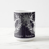 Rustikaler Weißer Rentier | Lila Kaffeetasse (Mittel)