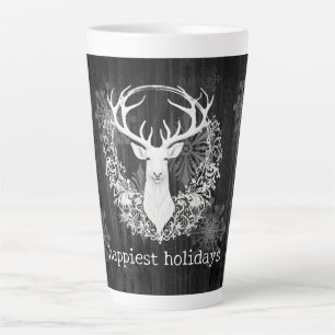 Rustikaler Weißer Rentier Milchtasse