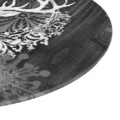 Rustikaler Weißer Rentier Personalisiert Schneidebrett (Ecke)