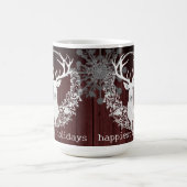 Rustikaler Weißer Rentier | Rot Kaffeetasse (Mittel)