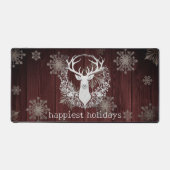 Rustikaler Weißer Rentier | Rot Schreibtischunterlage (Vorderseite)