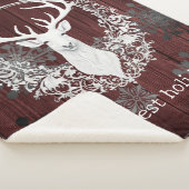 Rustikaler Weißer Rentier | Rot Sherpadecke (3/4)