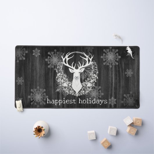 Rustikaler Weißer Rentier Schreibtischunterlage (Kindertisch)