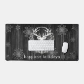 Rustikaler Weißer Rentier Schreibtischunterlage (Tastatur & Maus)