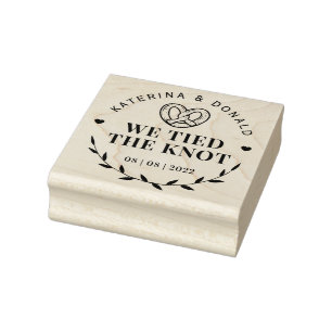 Rustikaler Weißer Vintage-Knoten Hochzeitsstempel Gummistempel