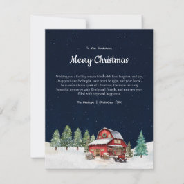 Rustikaler Weißer Weihnachtsstall Feiertagskarte