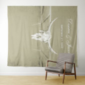 Rustikaler, weißer Western, Rustikaler Schädelknoc Wandteppich (Beispiel (Horizontal))