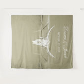 Rustikaler, weißer Western, Rustikaler Schädelknoc Wandteppich (Vorderseite (Horizontal))