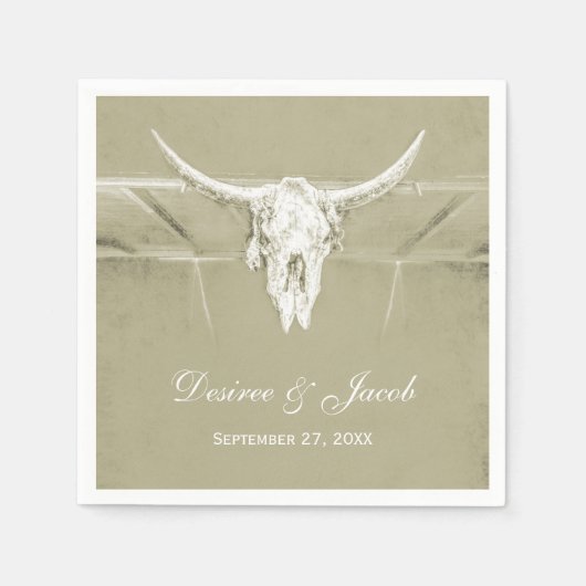 Rustikaler Weißer Western Serviette (Vorderseite)